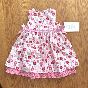 NWT Sz 18m Carter’s Dress Me Up White/Red/Pink Floral Print Dress /Diaper Cover
